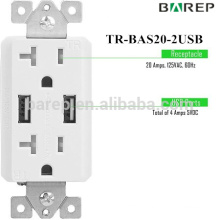 2017 new design high amperage surge protected usb socket